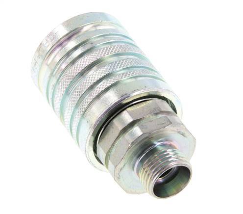 Steel DN 12.5 Hydraulic Coupling Socket 12 mm L Compression Ring ISO 7241-1 A/8434-1 D 20.5mm