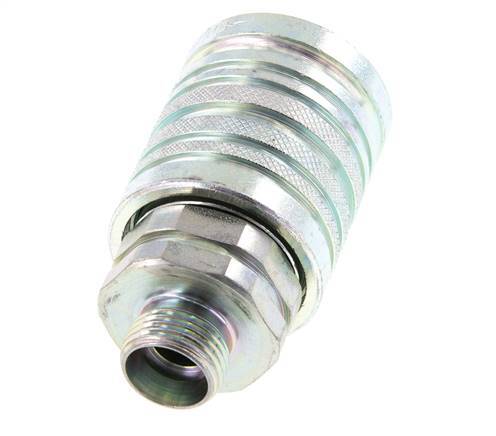 Steel DN 12.5 Hydraulic Coupling Socket 12 mm L Compression Ring ISO 7241-1 A/8434-1 D 20.5mm