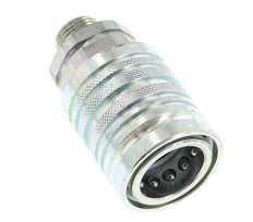Steel DN 12.5 Hydraulic Coupling Socket 12 mm L Compression Ring ISO 7241-1 A/8434-1 D 20.5mm