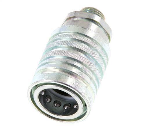 Steel DN 12.5 Hydraulic Coupling Socket 12 mm L Compression Ring ISO 7241-1 A/8434-1 D 20.5mm