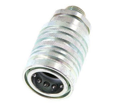 Steel DN 12.5 Hydraulic Coupling Socket 12 mm L Compression Ring ISO 7241-1 A/8434-1 D 20.5mm