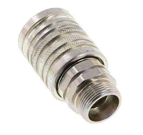 Steel DN 12.5 Hydraulic Coupling Socket 18 mm L Compression Ring ISO 7241-1 A/8434-1 D 20.5mm
