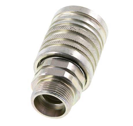 Steel DN 12.5 Hydraulic Coupling Socket 18 mm L Compression Ring ISO 7241-1 A/8434-1 D 20.5mm