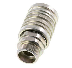 Steel DN 12.5 Hydraulic Coupling Socket 18 mm L Compression Ring ISO 7241-1 A/8434-1 D 20.5mm
