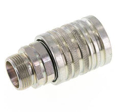 Steel DN 12.5 Hydraulic Coupling Socket 18 mm L Compression Ring ISO 7241-1 A/8434-1 D 20.5mm