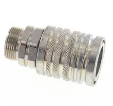 Steel DN 12.5 Hydraulic Coupling Socket 18 mm L Compression Ring ISO 7241-1 A/8434-1 D 20.5mm