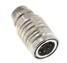 Steel DN 12.5 Hydraulic Coupling Socket 18 mm L Compression Ring ISO 7241-1 A/8434-1 D 20.5mm