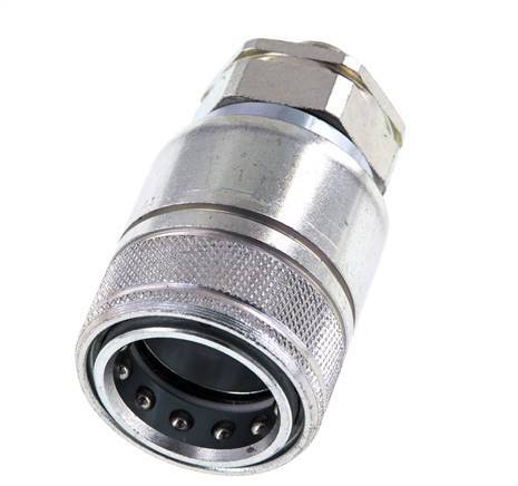 Steel DN 20 Hydraulic Coupling Socket 12 mm L Compression Ring ISO 7241-1 A/8434-1 D 29.1mm