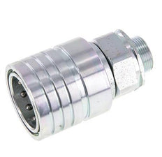 Steel DN 25 Hydraulic Coupling Socket 18 mm L Compression Ring ISO 7241-1 A/8434-1 D 34.3mm