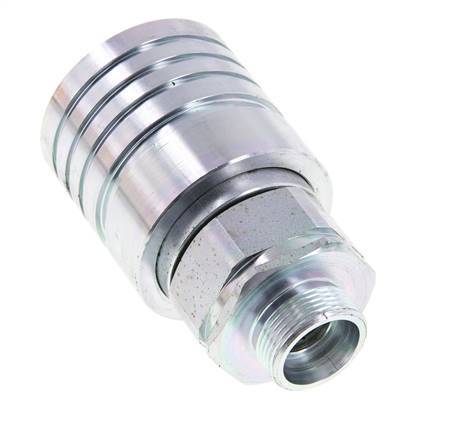 Steel DN 25 Hydraulic Coupling Socket 18 mm L Compression Ring ISO 7241-1 A/8434-1 D 34.3mm