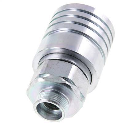 Steel DN 25 Hydraulic Coupling Socket 18 mm L Compression Ring ISO 7241-1 A/8434-1 D 34.3mm