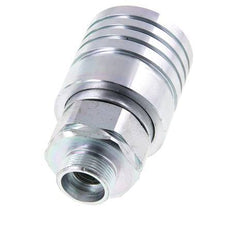 Steel DN 25 Hydraulic Coupling Socket 18 mm L Compression Ring ISO 7241-1 A/8434-1 D 34.3mm