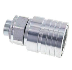 Steel DN 25 Hydraulic Coupling Socket 18 mm L Compression Ring ISO 7241-1 A/8434-1 D 34.3mm