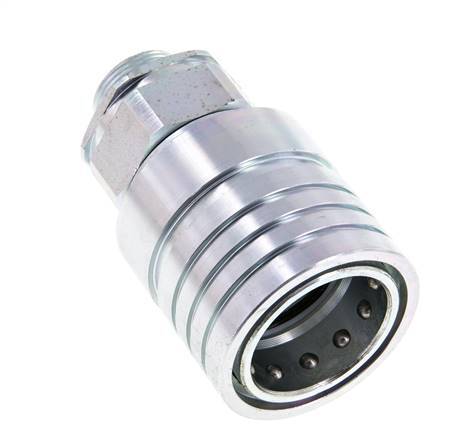 Steel DN 25 Hydraulic Coupling Socket 18 mm L Compression Ring ISO 7241-1 A/8434-1 D 34.3mm