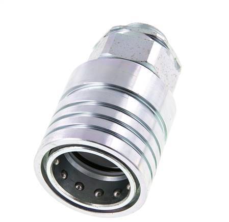 Steel DN 25 Hydraulic Coupling Socket 18 mm L Compression Ring ISO 7241-1 A/8434-1 D 34.3mm