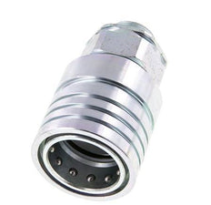 Steel DN 25 Hydraulic Coupling Socket 18 mm L Compression Ring ISO 7241-1 A/8434-1 D 34.3mm
