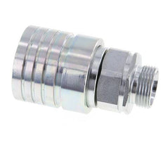 Steel DN 25 Hydraulic Coupling Socket 22 mm L Compression Ring ISO 7241-1 A/8434-1 D 34.3mm