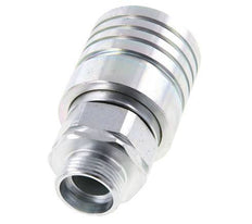 Steel DN 25 Hydraulic Coupling Socket 22 mm L Compression Ring ISO 7241-1 A/8434-1 D 34.3mm
