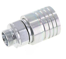 Steel DN 25 Hydraulic Coupling Socket 22 mm L Compression Ring ISO 7241-1 A/8434-1 D 34.3mm