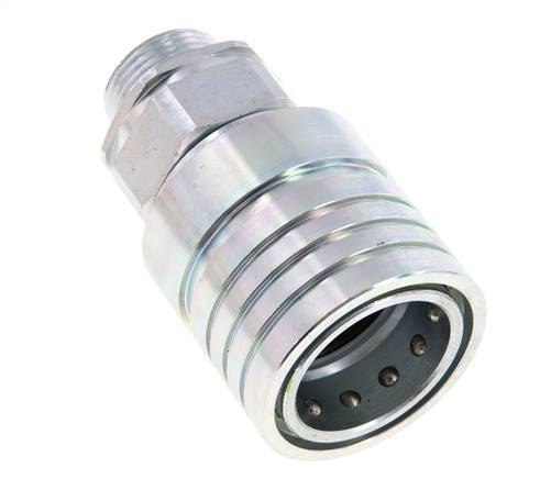 Steel DN 25 Hydraulic Coupling Socket 22 mm L Compression Ring ISO 7241-1 A/8434-1 D 34.3mm