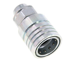 Steel DN 25 Hydraulic Coupling Socket 22 mm L Compression Ring ISO 7241-1 A/8434-1 D 34.3mm