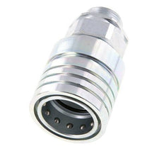Steel DN 25 Hydraulic Coupling Socket 22 mm L Compression Ring ISO 7241-1 A/8434-1 D 34.3mm