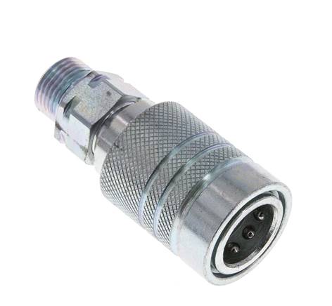 Steel DN 10 Hydraulic Coupling Socket 10 mm S Compression Ring ISO 7241-1 A/8434-1 D 17.3mm