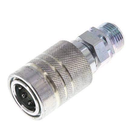 Steel DN 10 Hydraulic Coupling Socket 12 mm S Compression Ring ISO 7241-1 A/8434-1 D 17.3mm