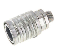 Steel DN 12.5 Hydraulic Coupling Socket 10 mm S Compression Ring ISO 7241-1 A/8434-1 D 20.5mm
