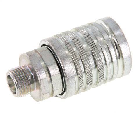 Steel DN 12.5 Hydraulic Coupling Socket 10 mm S Compression Ring ISO 7241-1 A/8434-1 D 20.5mm