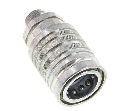 Steel DN 12.5 Hydraulic Coupling Socket 10 mm S Compression Ring ISO 7241-1 A/8434-1 D 20.5mm