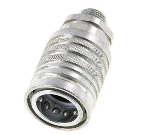 Steel DN 12.5 Hydraulic Coupling Socket 10 mm S Compression Ring ISO 7241-1 A/8434-1 D 20.5mm