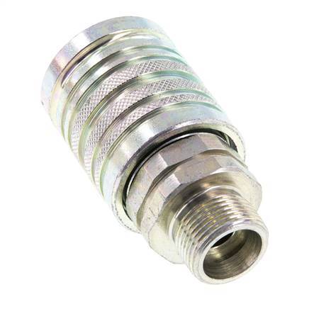 Steel DN 12.5 Hydraulic Coupling Socket 14 mm S Compression Ring ISO 7241-1 A/8434-1 D 20.5mm