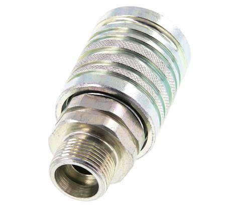 Steel DN 12.5 Hydraulic Coupling Socket 14 mm S Compression Ring ISO 7241-1 A/8434-1 D 20.5mm