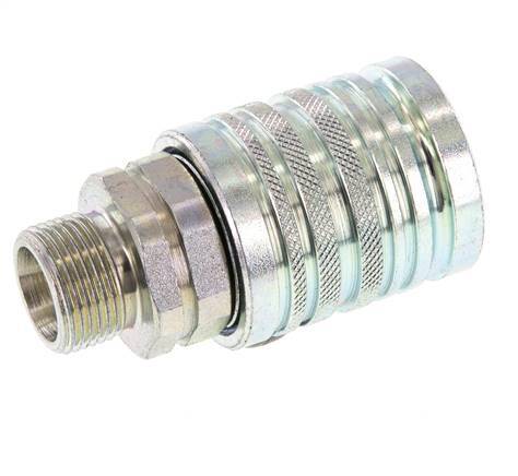 Steel DN 12.5 Hydraulic Coupling Socket 14 mm S Compression Ring ISO 7241-1 A/8434-1 D 20.5mm