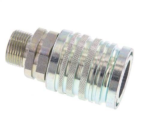 Steel DN 12.5 Hydraulic Coupling Socket 14 mm S Compression Ring ISO 7241-1 A/8434-1 D 20.5mm