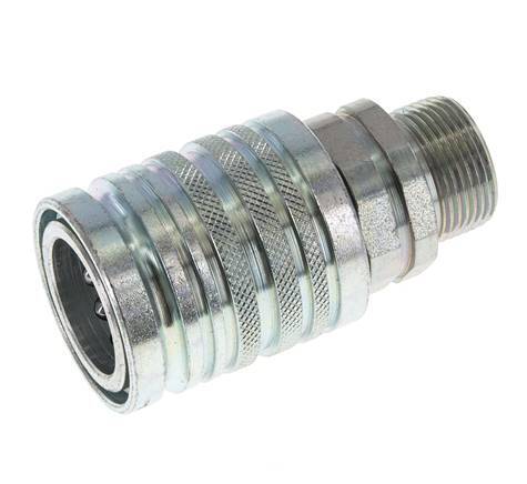 Steel DN 12.5 Hydraulic Coupling Socket 16 mm S Compression Ring ISO 7241-1 A/8434-1 D 20.5mm