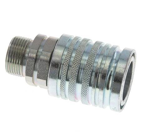 Steel DN 12.5 Hydraulic Coupling Socket 16 mm S Compression Ring ISO 7241-1 A/8434-1 D 20.5mm