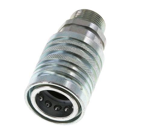 Steel DN 12.5 Hydraulic Coupling Socket 16 mm S Compression Ring ISO 7241-1 A/8434-1 D 20.5mm