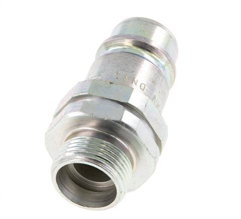 Steel DN 12.5 Hydraulic Coupling Plug 15 mm L Compression Ring ISO 7241-1 A/8434-1 D 20.5mm