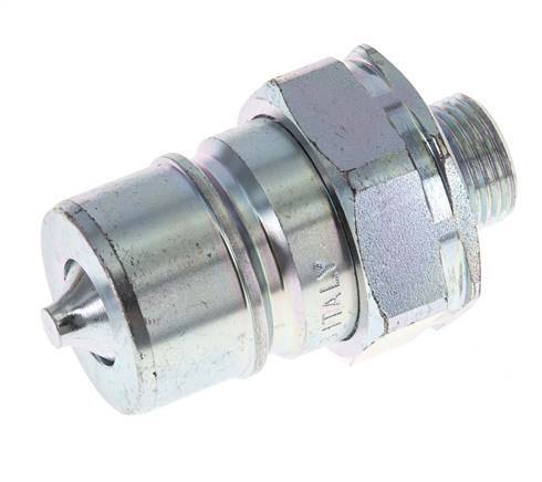Steel DN 20 Hydraulic Coupling Plug 12 mm L Compression Ring ISO 7241-1 A/8434-1 D 29.1mm