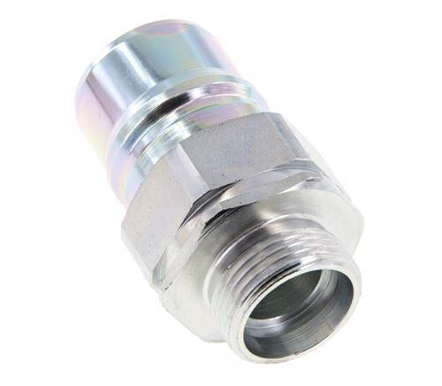 Steel DN 25 Hydraulic Coupling Plug 22 mm L Compression Ring ISO 7241-1 A/8434-1 D 34.3mm