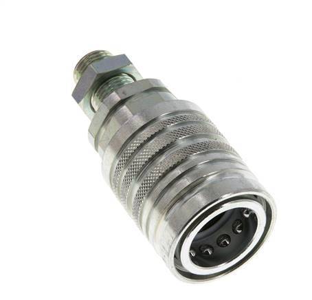 Steel DN 12.5 Hydraulic Coupling Socket 10 mm L Compression Ring Bulkhead ISO 7241-1 A/8434-1 D 20.5mm