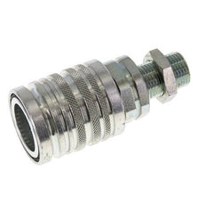 Steel DN 12.5 Hydraulic Coupling Socket 12 mm L Compression Ring Bulkhead ISO 7241-1 A/8434-1 D 20.5mm