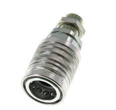 Steel DN 12.5 Hydraulic Coupling Socket 12 mm L Compression Ring Bulkhead ISO 7241-1 A/8434-1 D 20.5mm
