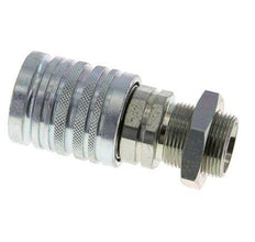 Steel DN 12.5 Hydraulic Coupling Socket 18 mm L Compression Ring Bulkhead ISO 7241-1 A/8434-1 D 20.5mm