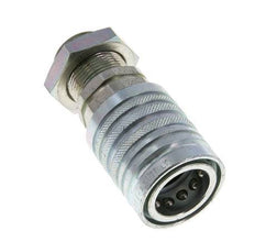 Steel DN 12.5 Hydraulic Coupling Socket 18 mm L Compression Ring Bulkhead ISO 7241-1 A/8434-1 D 20.5mm