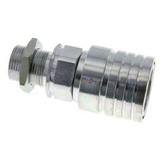 Steel DN 25 Hydraulic Coupling Socket 22 mm L Compression Ring Bulkhead ISO 7241-1 A/8434-1 D 34.3mm
