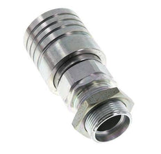 Steel DN 25 Hydraulic Coupling Socket 28 mm L Compression Ring Bulkhead ISO 7241-1 A/8434-1 D 34.3mm