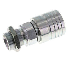 Steel DN 25 Hydraulic Coupling Socket 28 mm L Compression Ring Bulkhead ISO 7241-1 A/8434-1 D 34.3mm